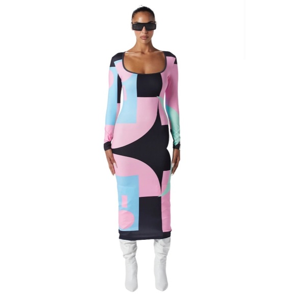 AMY SHEHAB Abstract Dress - Picture 1 of 3